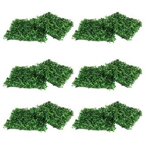 YaeGarden 12 Packs 10"x10" Artificial Boxwood Hedge Mat Boxwood Hedge Mat UV Privacy Fence Screen Greenery Panel Outdoor Decor