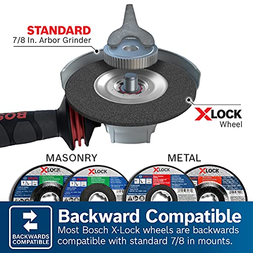 BOSCH TCWX27S500 5 In. x .045 In. X-LOCK Metal/Stainless Fast Cutting Abrasive Wheel 60 Grit Compatible with 7/8 In. Arbor Type 27A (ISO 42) for Applications in Metal, Stainless Steel Cutting