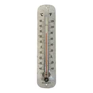 bjerg instruments galvanized steel large outdoor thermometer 11.65 inch wall thermometer