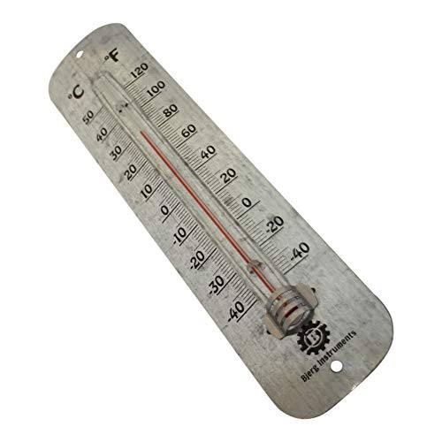 Bjerg Instruments Galvanized Steel Large Outdoor Thermometer 11.65 Inch Wall Thermometer