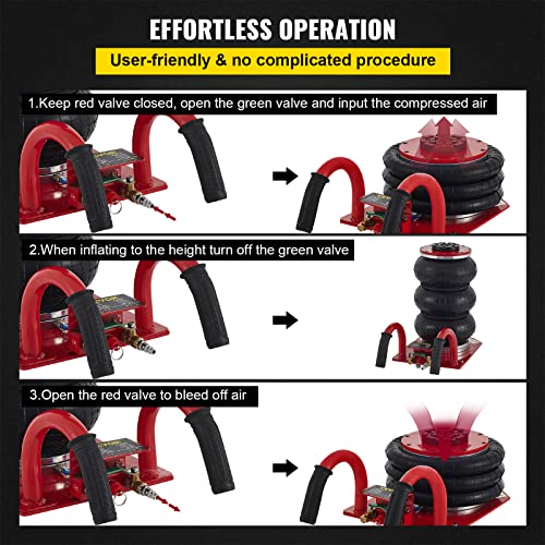 Mophorn Air Jack, 3 Ton/6600 LBS Air Bag Jack, Pneumatic Jack Fast Lift Up to 16 Inch, Air Jack for Your Cars(Short Handle)