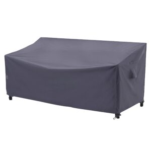 f&j outdoors heavy duty waterproof uv resistant i shape 3seater patio sofa cover,grey,82wx39dx36h in