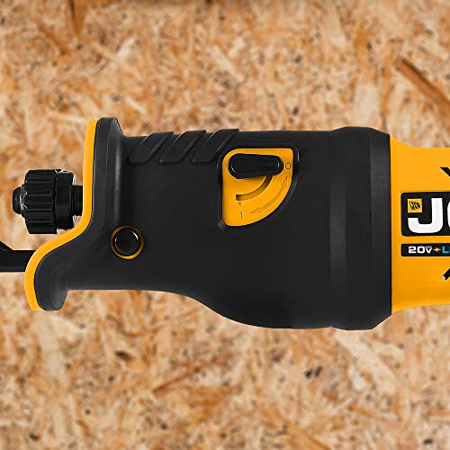 JCB Tools - JCB 20V Cordless Reciprocating Saw Power Tool - Without Battery - For Demolition, Remodeling, Drywall Cutting, Branch Cutting, Wood, Plastic, Metal, Pruning - Bare Unit