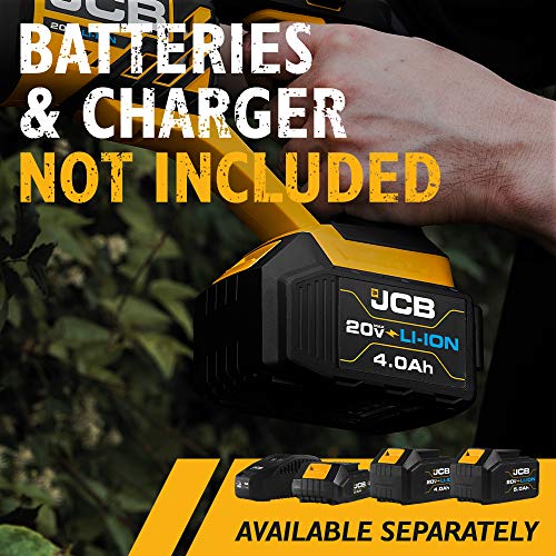 JCB Tools - JCB 20V Cordless Reciprocating Saw Power Tool - Without Battery - For Demolition, Remodeling, Drywall Cutting, Branch Cutting, Wood, Plastic, Metal, Pruning - Bare Unit