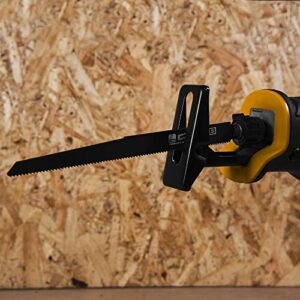 JCB Tools - JCB 20V Cordless Reciprocating Saw Power Tool - Without Battery - For Demolition, Remodeling, Drywall Cutting, Branch Cutting, Wood, Plastic, Metal, Pruning - Bare Unit