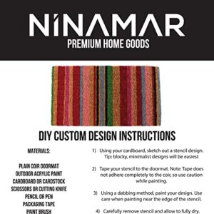 NINAMAR Blank Coir Door Mat - Plain Doormat for Custom, Personalized DIY Craft Designs – 28 x 17 inch