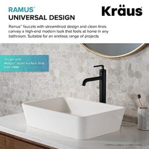 KRAUS Novis Single Handle Vessel Sink Bathroom Faucet with Pop-Up Drain in Matte Black, KVF-1220MB