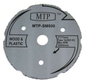 mtp brand sm500 saw max 3" (3 pack) wood plastic segment carbide circular saw compatible to use for saw max us40 and rotozip zipsaw rfs1000 (3) - 7/16" arbor