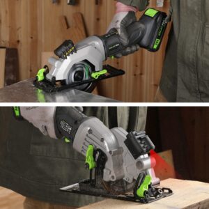 GALAX PRO Circular Saw and Reciprocating Saw Combo Kit with 1pcs 4.0Ah Lithium Battery and One Charger, 7 Saw Blades and Tool Bag