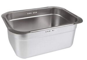 incoc stainless steel basin bucket dishpan dish washing bowl basket portable tub rack (large)