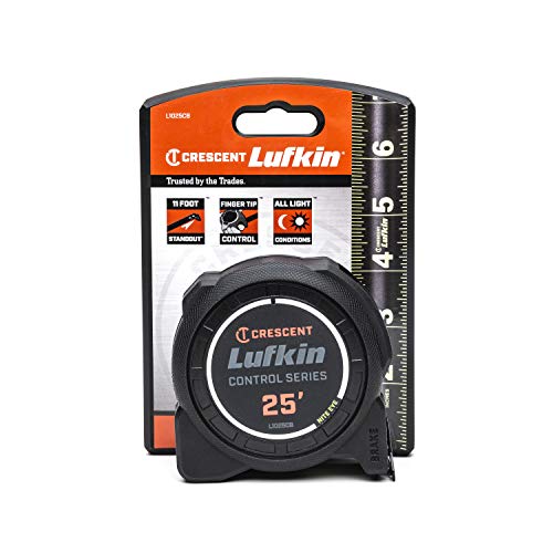 Crescent Lufkin 1-3/16 x 25' Command Control Series Black Clad Tape Measure - L1025CB