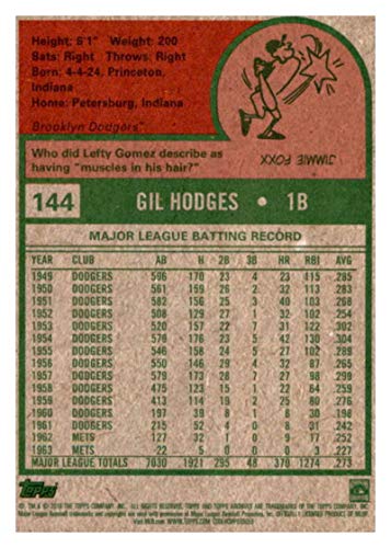 2019 Topps Archives #144 Gil Hodges Brooklyn Dodgers Baseball Card