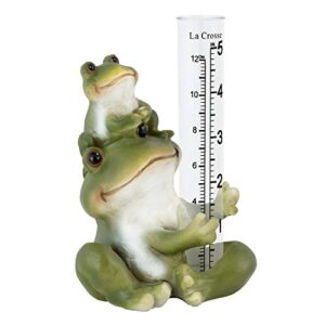 LA CROSSE MCCORMICK 704-4114 5 in. Table Standing Polyresin Frog Rain Gauge, Green