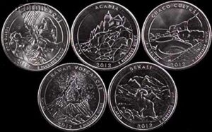 2012 s complete set of 5 national park quarters uncirculated