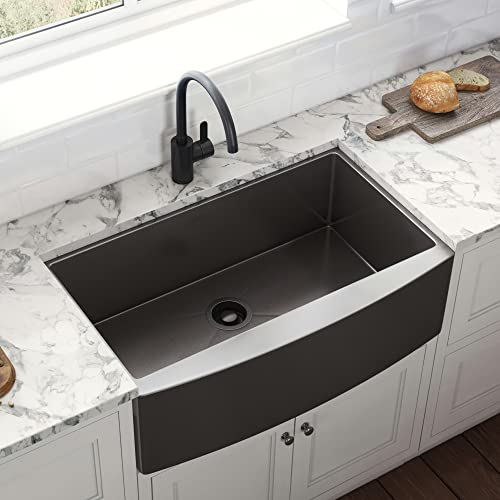 Ruvati Garbage Disposal Flange for Kitchen Sinks - Gunmetal Black Stainless Steel - RVA1041BL