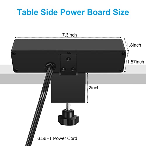 Desk Edge Power Strip with USB Port Removable Clamp Power Outlet Socket with Switch 6.5 ft Extension Cord Connect 4 Plugs for Home Office Reading