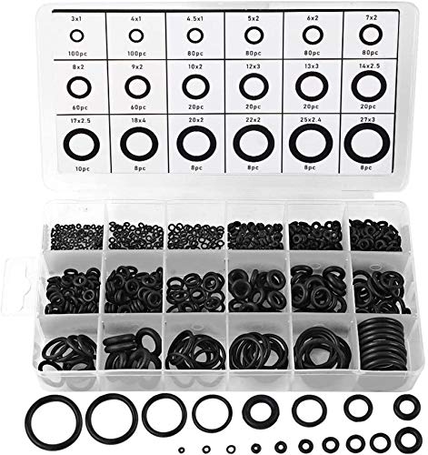 770pcs Rubber O Ring Assortment Kits 18 Sizes Sealing Gasket Washers Made of NBR by HongWay for Car Auto Vehicle Repair, Professional Plumbing, Air or Gas Connections