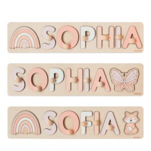 personalized name puzzle montessori toys nursery decor customized puzzle educational toy christmas gift for a 1 year old gifts kids name sign for nursery easter present for baby