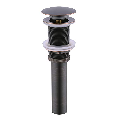 BESTILL Bathroom Vessel Sink Drain Stopper, Push Pop Up Drain Without Overflow, Oil Rubbed Bronze