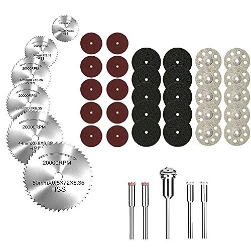 YEEZUGO 10 pcs Diamond Cutting Wheel Cut Off Discs Coated Rotary Tools W/Mandrel 22mm for Dremel (Cutting Wheel Set)