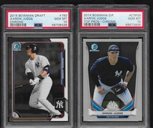 psa 10 aaron judge 2 bowman chrome rookie card lot graded psa gem mint 10 yankees superstar mvp homerun king