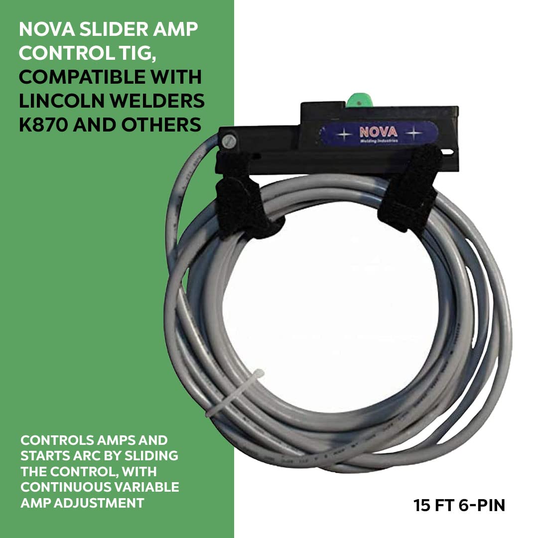 NOVA Slider Amp Control TIG, 6-pin, Compatible with Lincoln Welders K870 and others,15ft