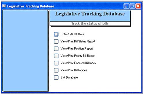 Legislative Tracking Database