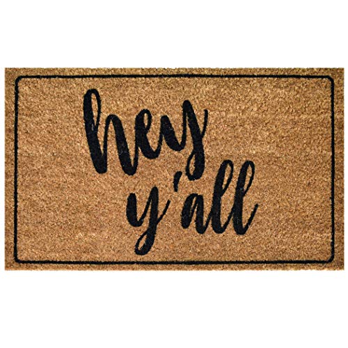 NINAMAR Door Mat Hey Y'all Natural Coir – 29.5 x 17.5 inch