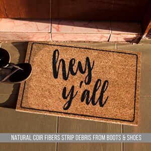 NINAMAR Door Mat Hey Y'all Natural Coir – 29.5 x 17.5 inch