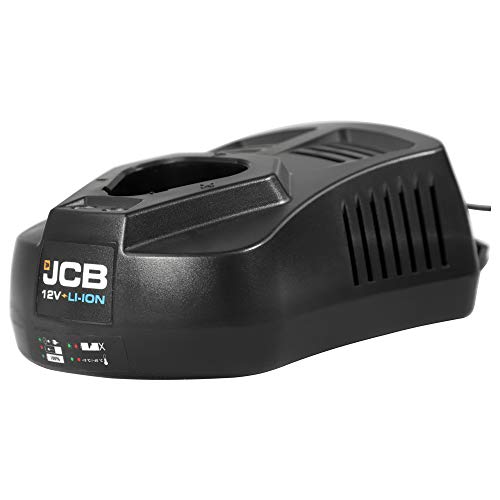 JCB Tools - JCB 12V Lithium-Ion Battery Charger, For JCB 12V Batteries and Tool Range of Drill Drivers and Impact Drivers