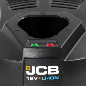 JCB Tools - JCB 12V Lithium-Ion Battery Charger, For JCB 12V Batteries and Tool Range of Drill Drivers and Impact Drivers