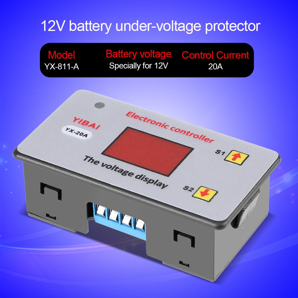 PUSOKEI 12V Low Voltage Protection, 12V Battery Under Voltage Cut Off Automatic Switch On Protection Undervoltage Controller
