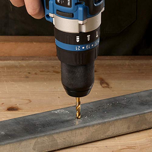 G LAXIA 20V Lithium Ion 2-Speed Cordless Drill Driver with Variable Speed, Max Torque(50N.m), 21+3 Clutch, 1/2 inch Keyless Chuck, Built-in LED, Metal Belt Clip, 2.0Ah Battery & 1 Fast Charger
