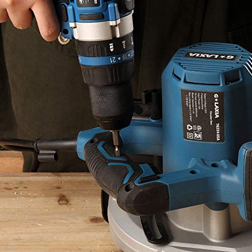 G LAXIA 20V Lithium Ion 2-Speed Cordless Drill Driver with Variable Speed, Max Torque(50N.m), 21+3 Clutch, 1/2 inch Keyless Chuck, Built-in LED, Metal Belt Clip, 2.0Ah Battery & 1 Fast Charger