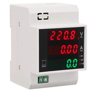 Digital Energy Meter, Multifunction Din Rail Power Meter AC100A KWH Meter with LED Display AC80-300V/AC200-450V(AC80-300/100A)