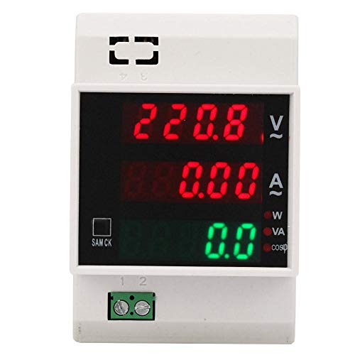 Digital Energy Meter, Multifunction Din Rail Power Meter AC100A KWH Meter with LED Display AC80-300V/AC200-450V(AC80-300/100A)