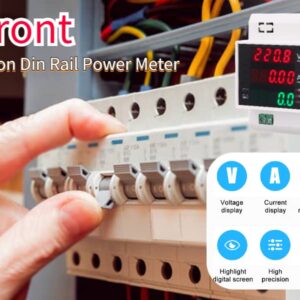 Digital Energy Meter, Multifunction Din Rail Power Meter AC100A KWH Meter with LED Display AC80-300V/AC200-450V(AC80-300/100A)