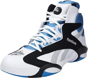 shaquille o'neal orlando magic autographed reebok blue/white size 22 sneaker - autographed nba sneakers