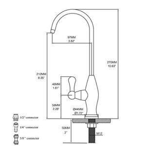 GICASA Matte Black Water Filter Faucet, Non-Air-Gap 304 Stainless Steel Drinking Water Beverage Faucet for Reverse Osmosis Systems Water Filtration System