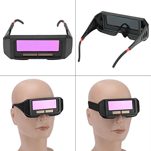 Canyita Welder Glasses, Solar Auto Darkening Safety Protective Welding Glasses Mask Helmet for Gas Welding Steel Welding