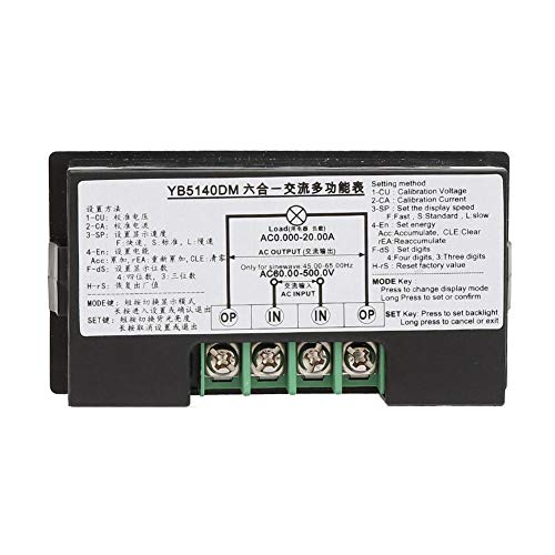 Ampere Meter, YB5140DM 0~20A 60~500V Voltmeter Multi Function AC Digital Ammeter Current Meter
