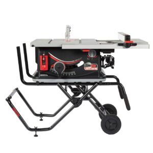 SAWSTOP 10-Inch Jobsite Saw Pro with Mobile Cart Assembly, 1.5-HP, 12A, 120V, 60Hz (JSS-120A60)