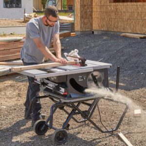 SAWSTOP 10-Inch Jobsite Saw Pro with Mobile Cart Assembly, 1.5-HP, 12A, 120V, 60Hz (JSS-120A60)