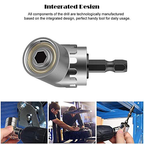 Newte Right Angle Drill Attachment, 4-in-1 Impact Drill Bit Extension, Joint Socket 1/4 3/8 1/2 In Hand Power Wrench Ratchet Drill Adapter/Extension Set Turns Power Drill Into High Speed Nut Driver