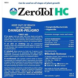 BioSafe ZeroTol HC Organic Disease Control Kills Mold and Mildew On Contact for All Plants, Fruits, Vegetables, Use Till Day of Harvest, One Gallon