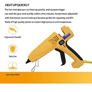 Professional Full Size Hot Glue Gun 500-watt High Temp Industrial Heavy Duty Glue Guns Temperature Adjustable with LED Digital Display Gift 3 Gun Tips & 0.43" Glue Sticks