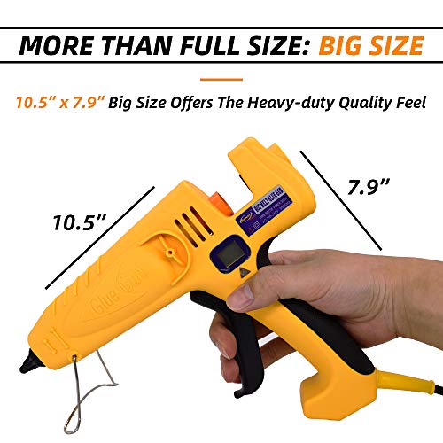 Professional Full Size Hot Glue Gun 500-watt High Temp Industrial Heavy Duty Glue Guns Temperature Adjustable with LED Digital Display Gift 3 Gun Tips & 0.43" Glue Sticks