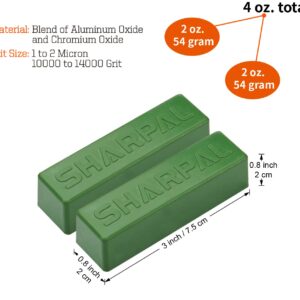 SHARPAL 208H 106g / 4 Oz. Polishing Compound Fine Green Buffing Compound, Leather Strop Sharpening Stropping Compounds (2-Pack, Total 106g / 4 Oz.)