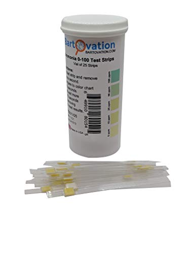 Ammonia Test Strips 0-100 ppm [Vial of 25 Strips] for Industrial Applications