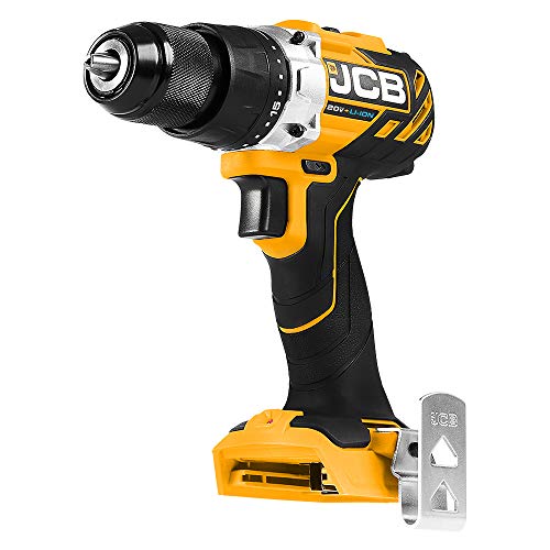 JCB Tools - JCB 20V Cordless Brushless Drill Driver Power Tool - No Battery - Variable Speed - Forward And Reverse Rotation - For Home Improvement, Drilling, Screw Driving, Drill or Hex Bits